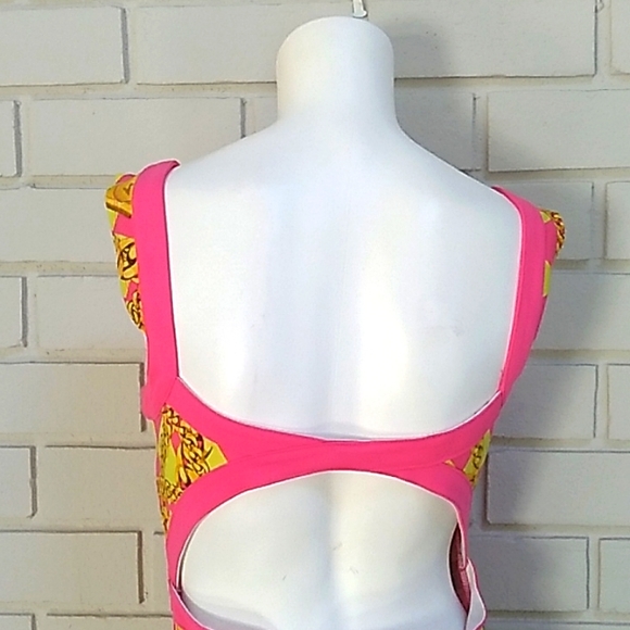 Nicki Minaj Hot Pink/ Gold Chain Bodycon Dress. Size Medium (Juniors) - Picture 6 of 10